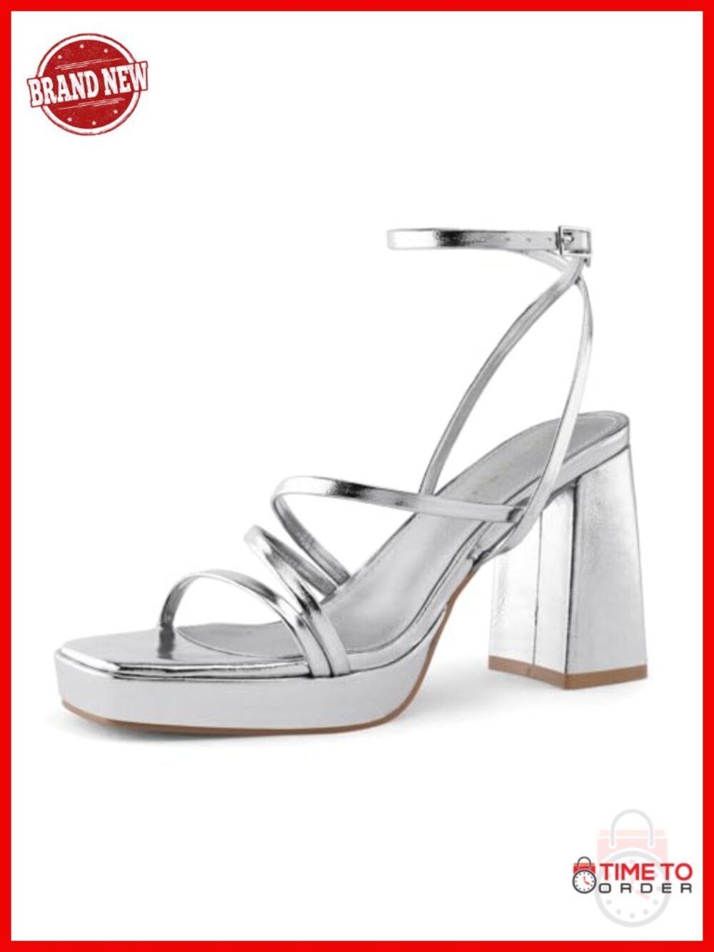 Shoe'N Tale Strappy Heels Women's Chunky Platform Sandals 3.7in Block Heel